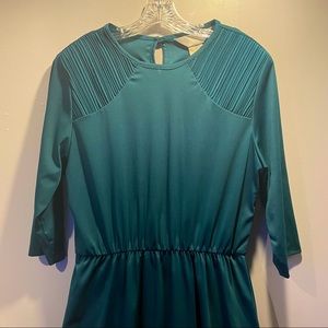 Vintage Blair Teal Green Blue Midi Dress 18